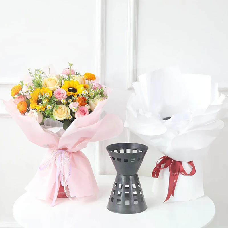 Florist Flower Supply - 1 Stück Kunststoff-Blumenverpackungseinlage, Blumenstrauß-Basisfixierung, Blumenarrangement-Werkzeug, Pflanzenständer,