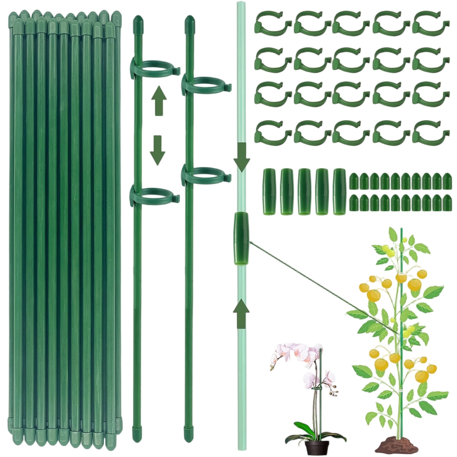 Florist Supply Bulk - Pflanzenstützen: Verstellbare Rankhilfen für einzelne Stiele,