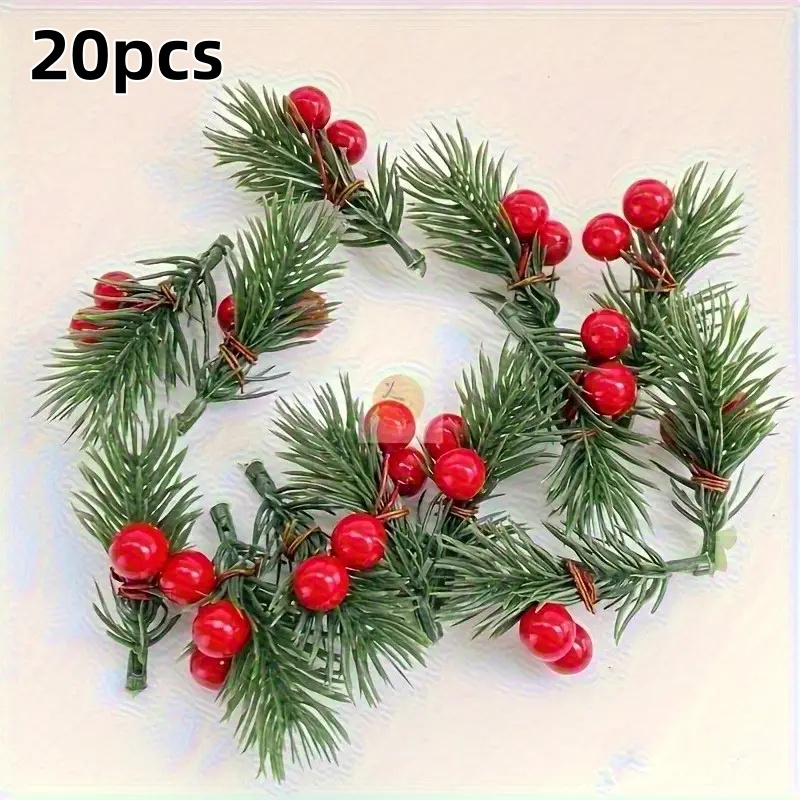 Supply Florist - 20 Stück künstliche Weihnachtskieferzweige mit realistischen